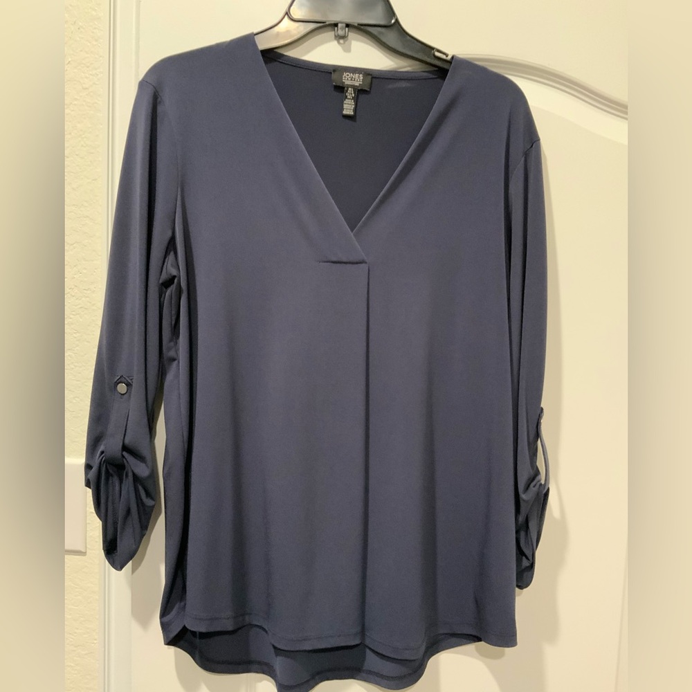 Jones New York V-Neck, 3/4 sleeve Blouse